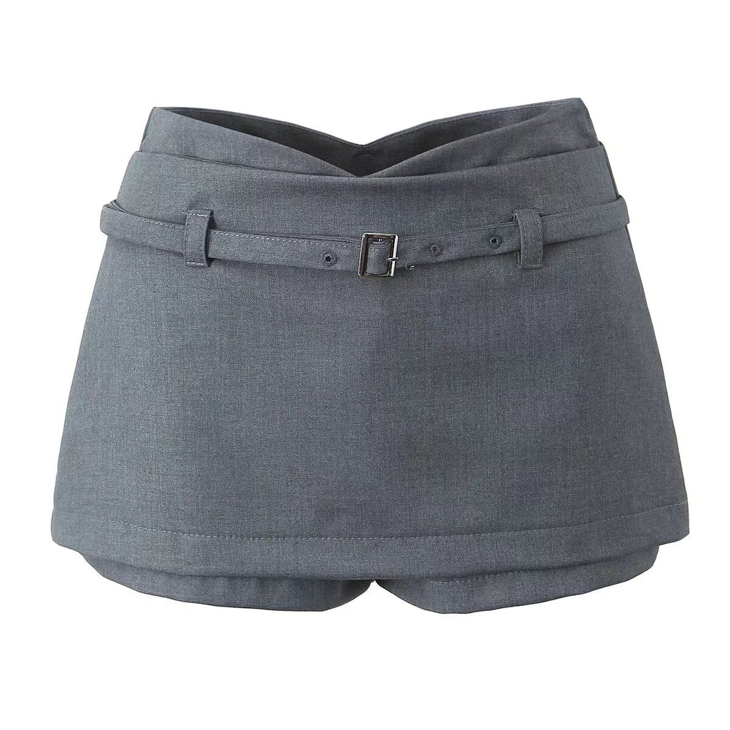 Sexy V Waist Skirt Low Waist Anti Exposure Sheath A line Skirt Pants