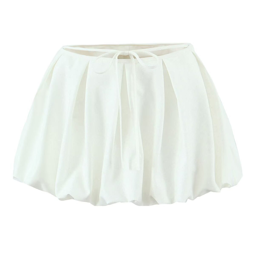 Spring Sexy Sweet Sexy Low Waist Lace up Bud Skirt Short Pantskirt Skirt