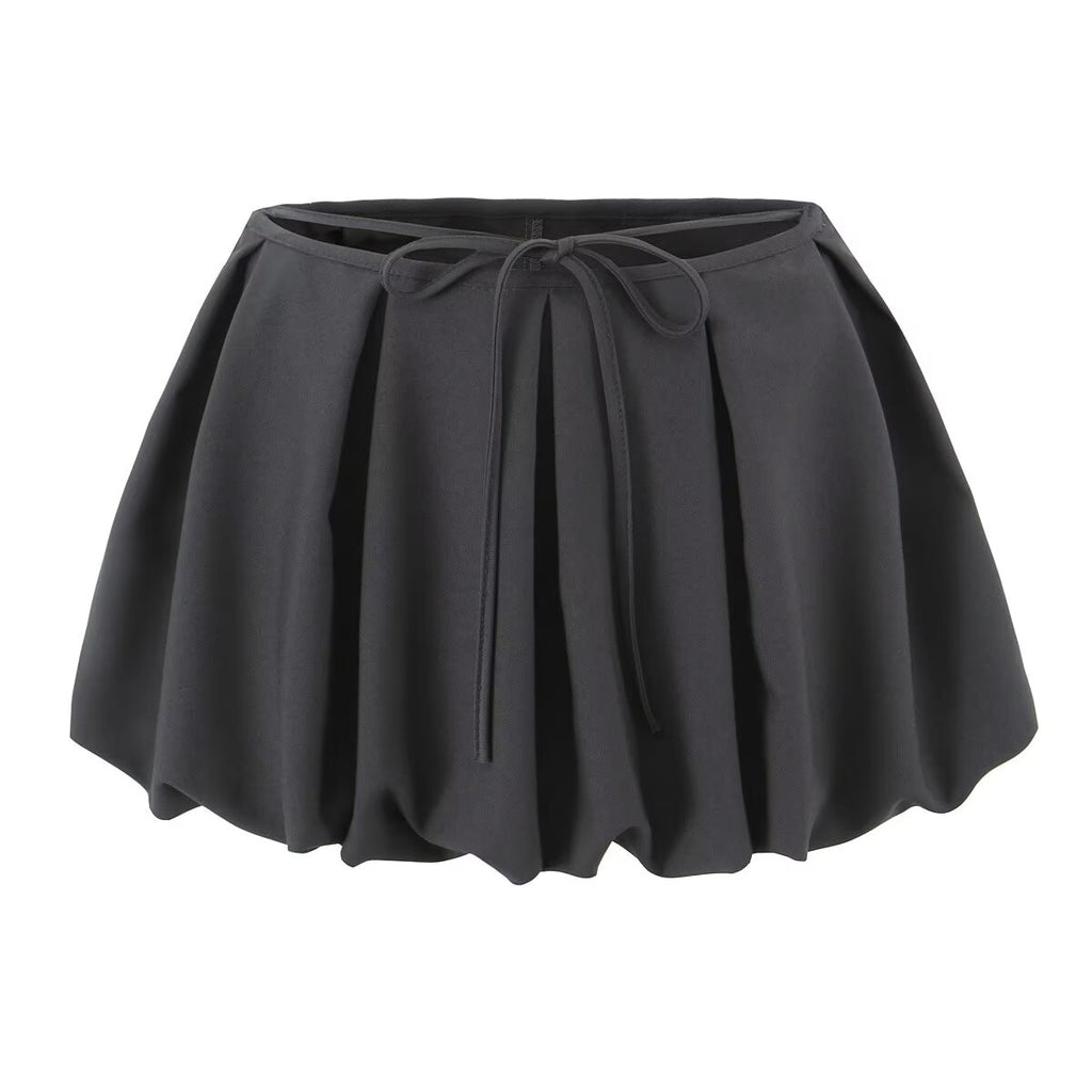 Spring Sexy Sweet Sexy Low Waist Lace up Bud Skirt Short Pantskirt Skirt