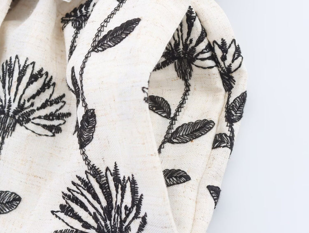 Women Clothing Summer Elegant High Waist Embroidered Paper Bag Casual Shorts