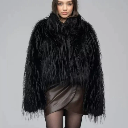 Thick Plush Warm Faux Fur Women Coat Artificial Fur Two Color Women Clothing