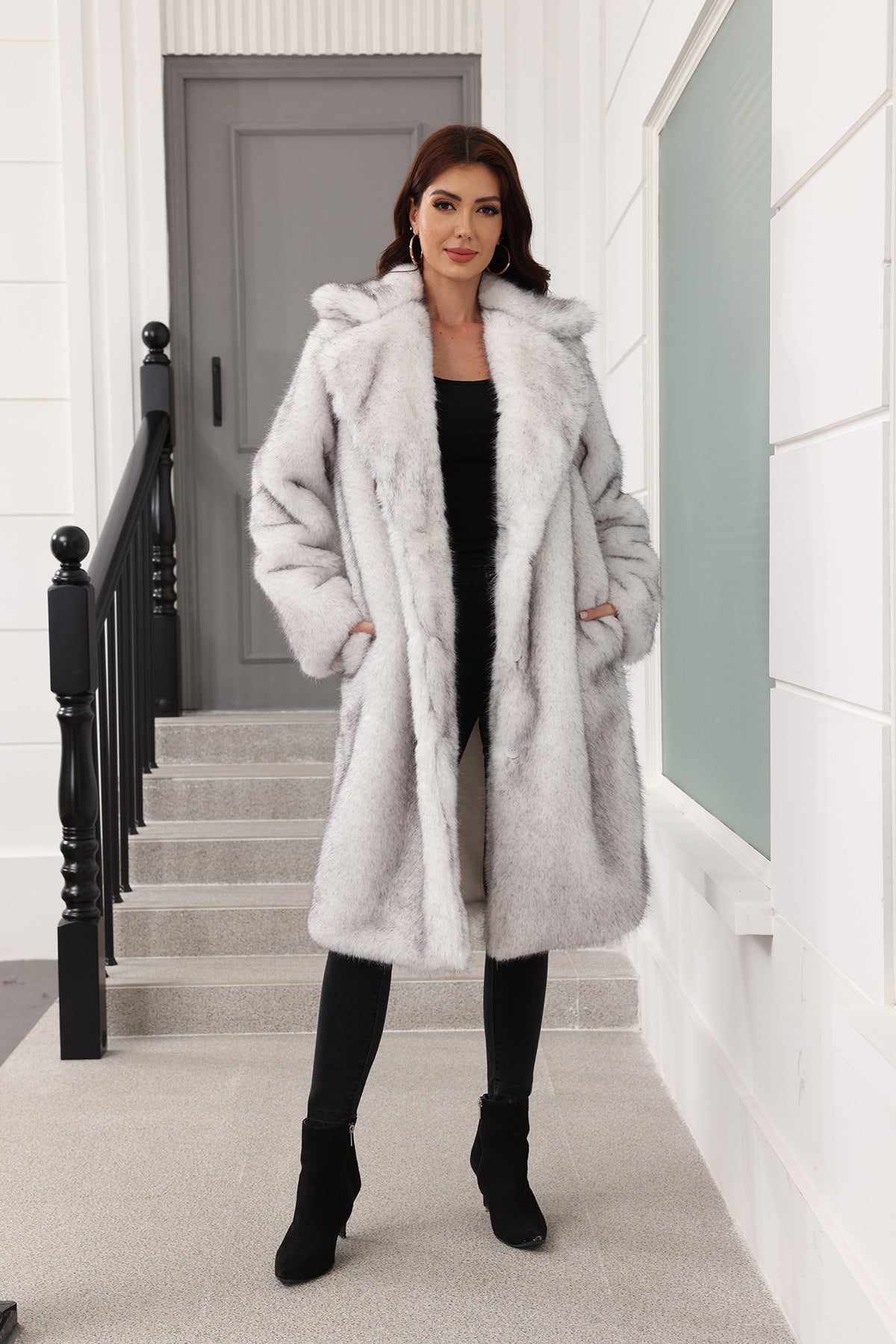 Long Women Clothing Faux Fur Coat Thickened Young Fur Coat Fashionable Jacket