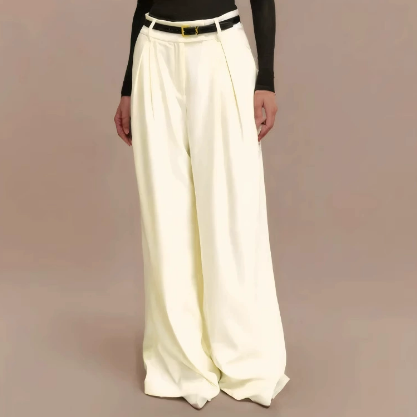 Slim Texture Feeling Slightly Pull Tall Wide Leg Pants Drooping Straight Summer Thin Design Pants Women