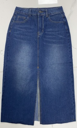 Falda vaquera retro elástica sin mangas para mujer, falda dividida de longitud media