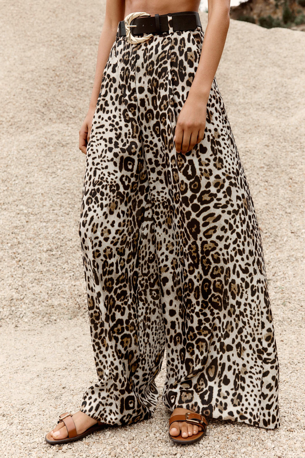 Women Clothing Top Product Casual Belt Satin Trousers