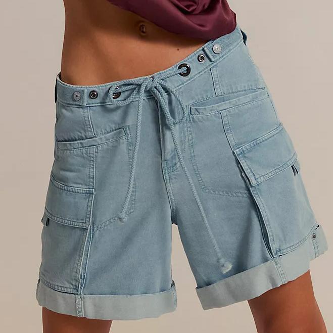 Summer Baggy Denim Shorts Women Own Belt Trendy Pants Denim Shorts