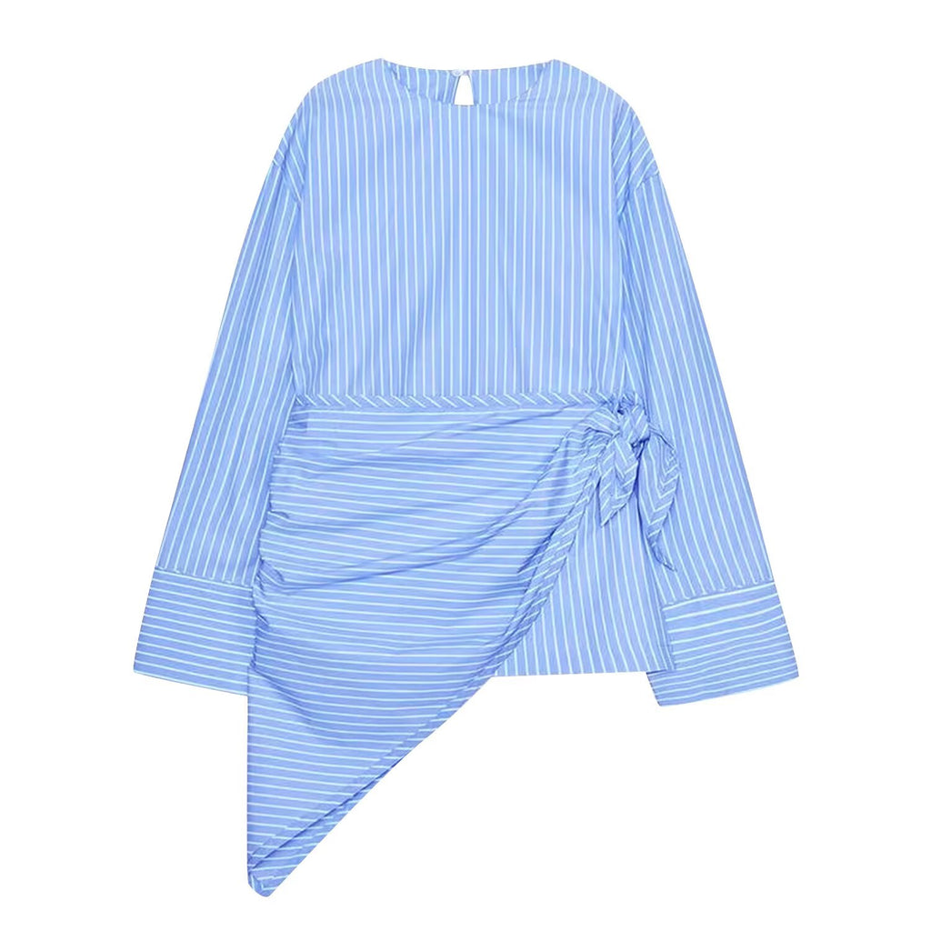 Fall Women Clothing Striped Multi Purpose Scarf Shirt