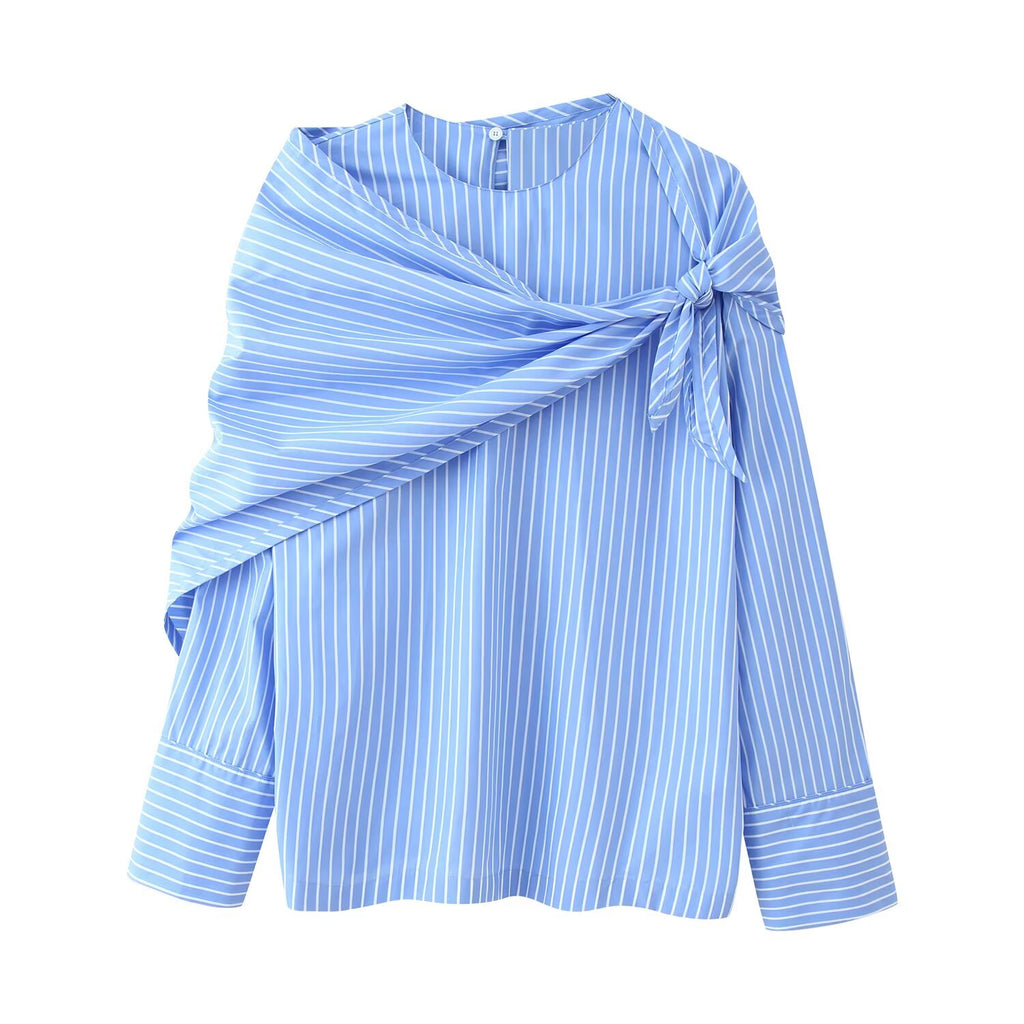 Fall Women Clothing Striped Multi Purpose Scarf Shirt