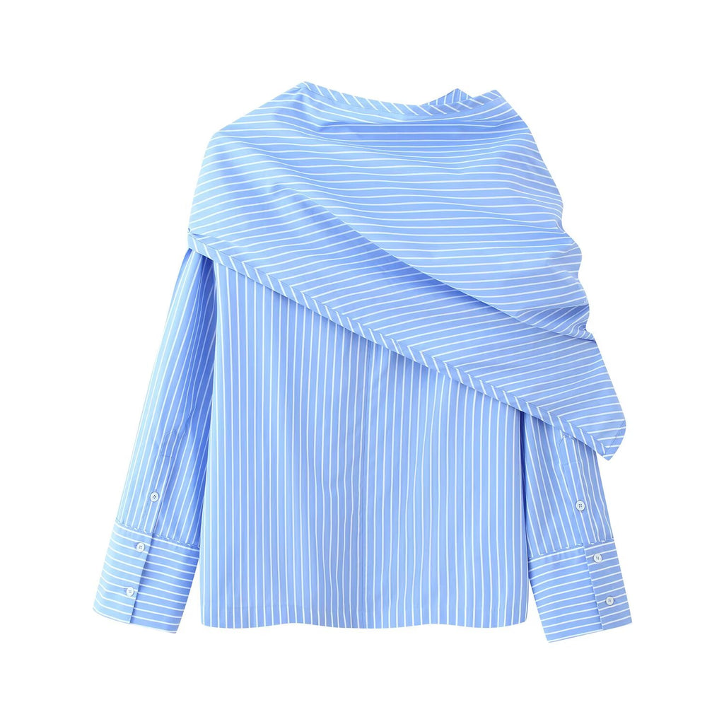 Fall Women Clothing Striped Multi Purpose Scarf Shirt