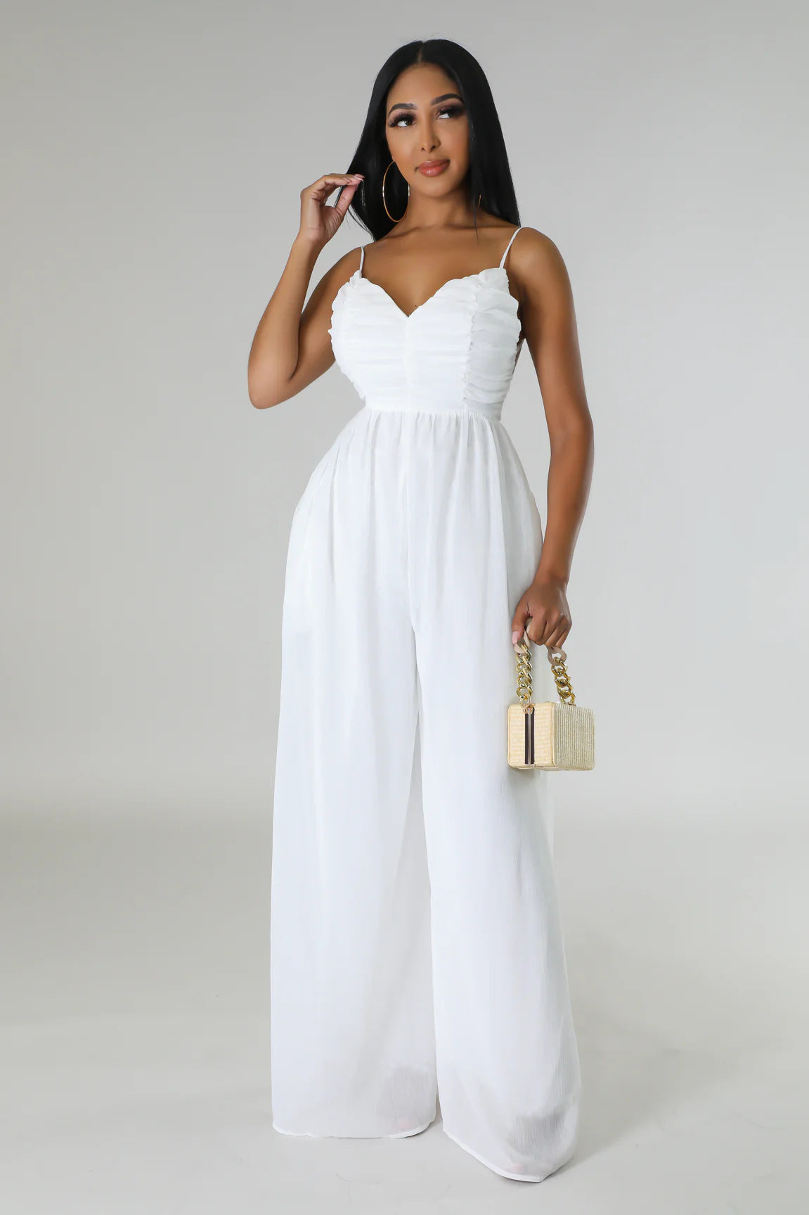 Summer Sling Backless Sexy Solid Color Women Jumpsuit Casual