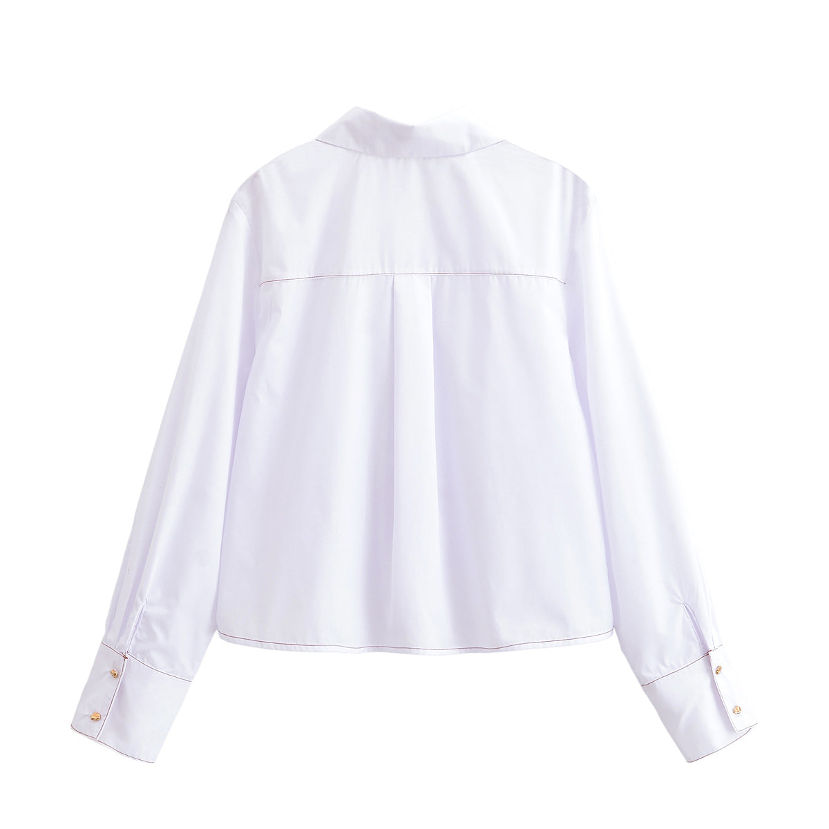 Fall Women Clothing Street Special Interest Drawstring Waist Controlled White Long Sleeve Shirt