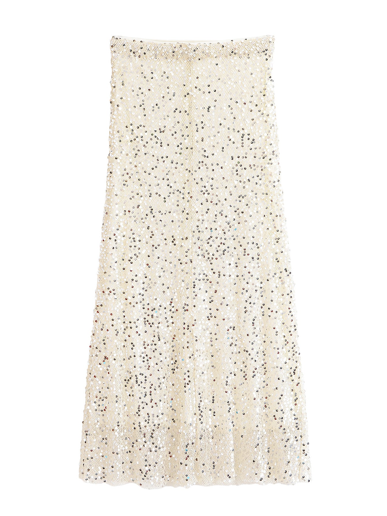 Women Clothing Autumn Socialite Heavy Industry Beads Decoration Midi Skirt