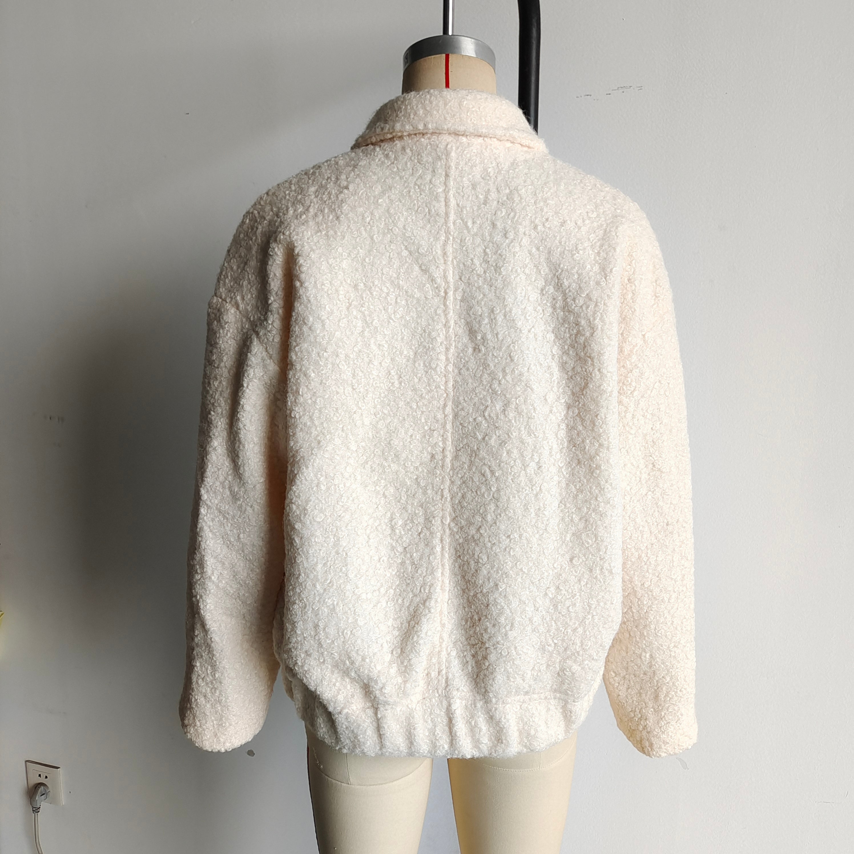 Women Clothing Two Color Long Sleeve Collared Coat Top