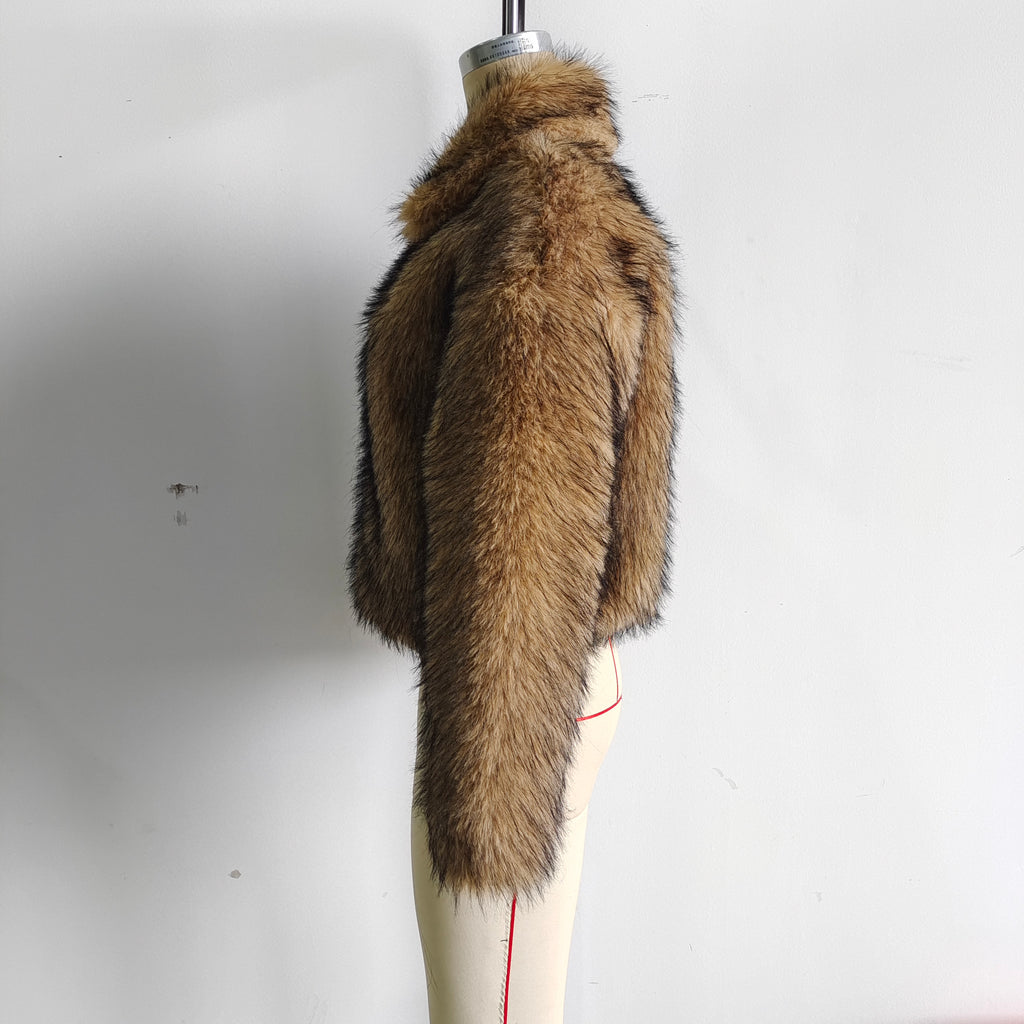 Women Clothing Autumn Winter Personality Street All Match Fur Jacket Coat Women Jacket