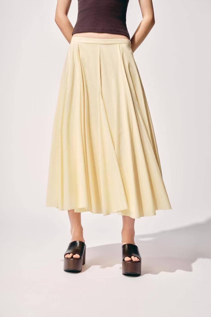 Women Clothing Autumn Elegant Elegant Idle Soft Midi Skirt Women