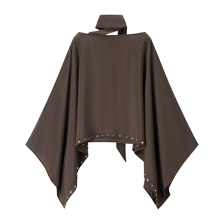 Women Clothing Casual Rivet Cloak Top