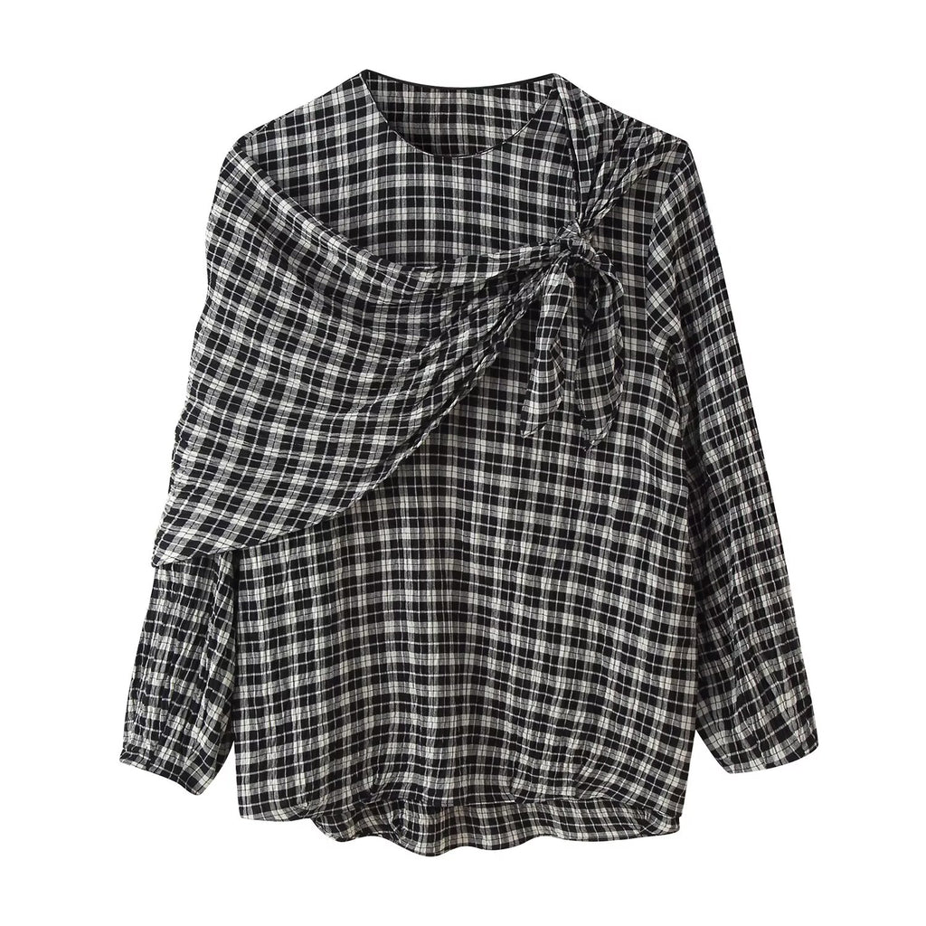 Women Plaid Multi Functional Long Sleeve Shirt