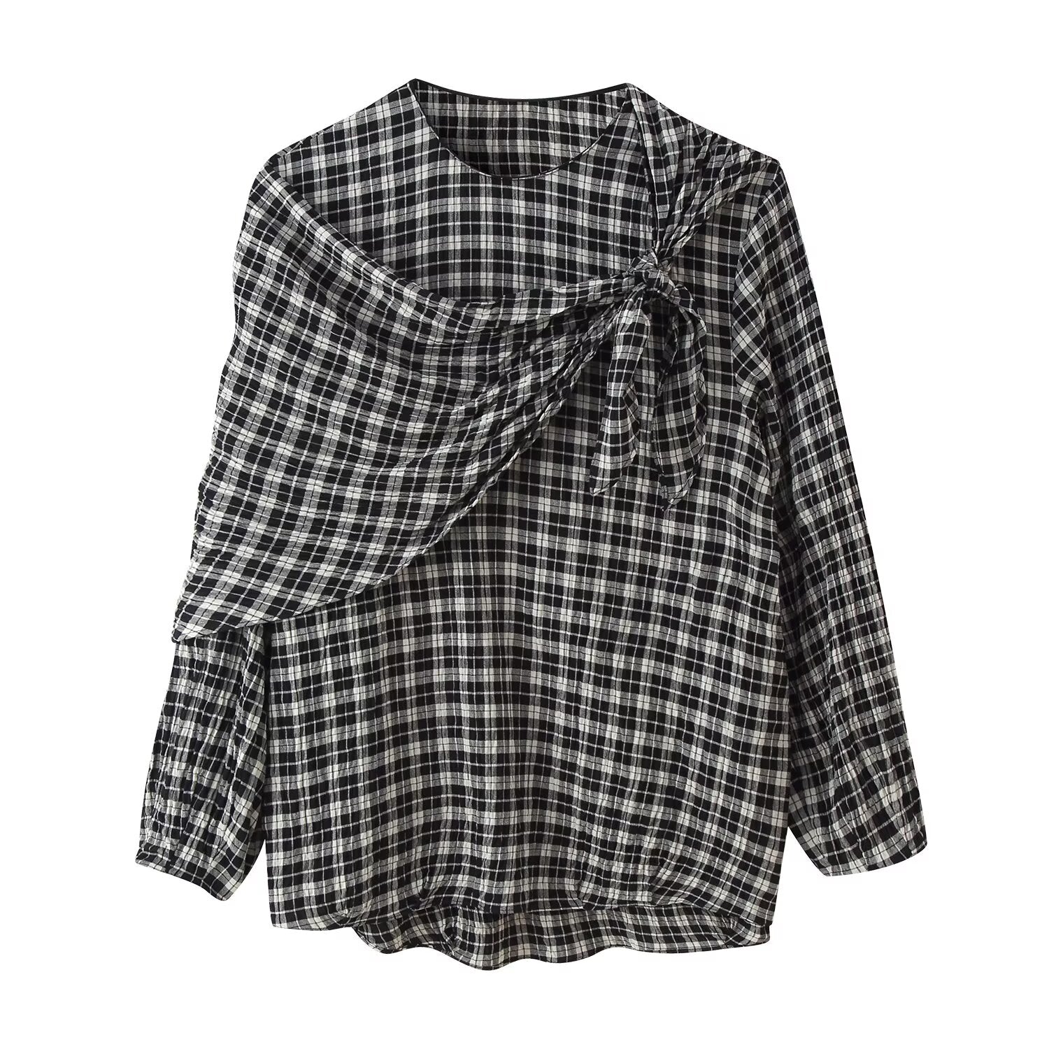 Women Plaid Multi Functional Long Sleeve Shirt