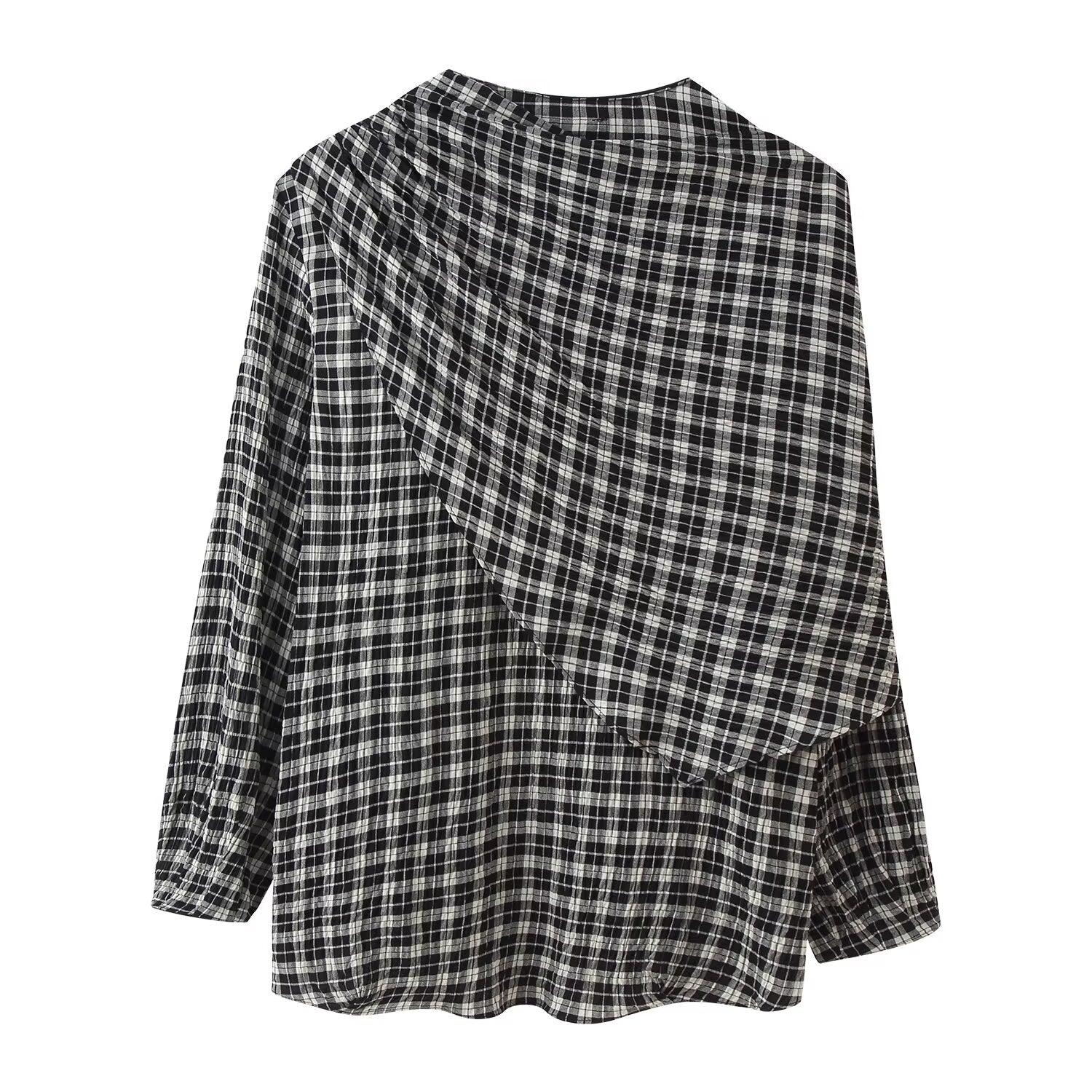 Women Plaid Multi Functional Long Sleeve Shirt