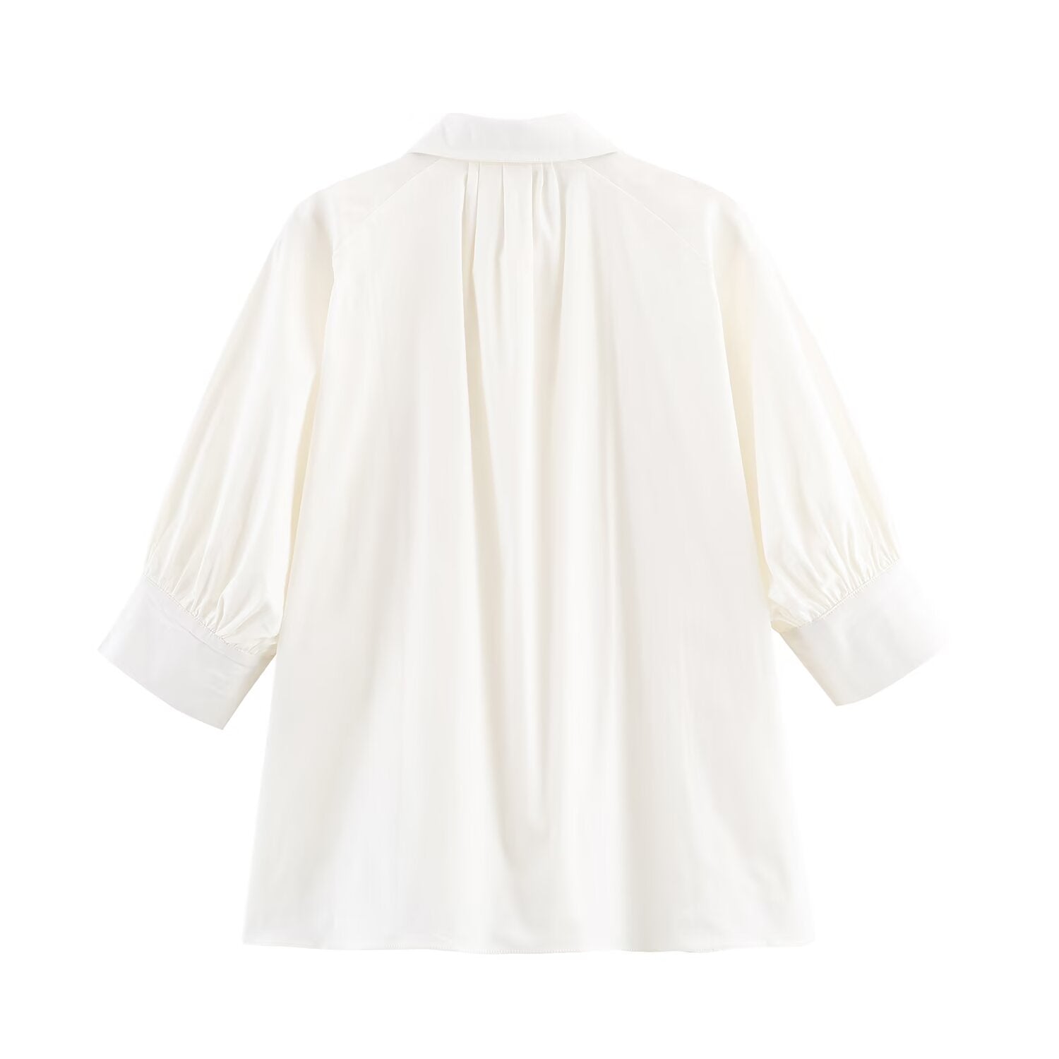 Women Clothing Fluffy Sleeve Pleated Shirt