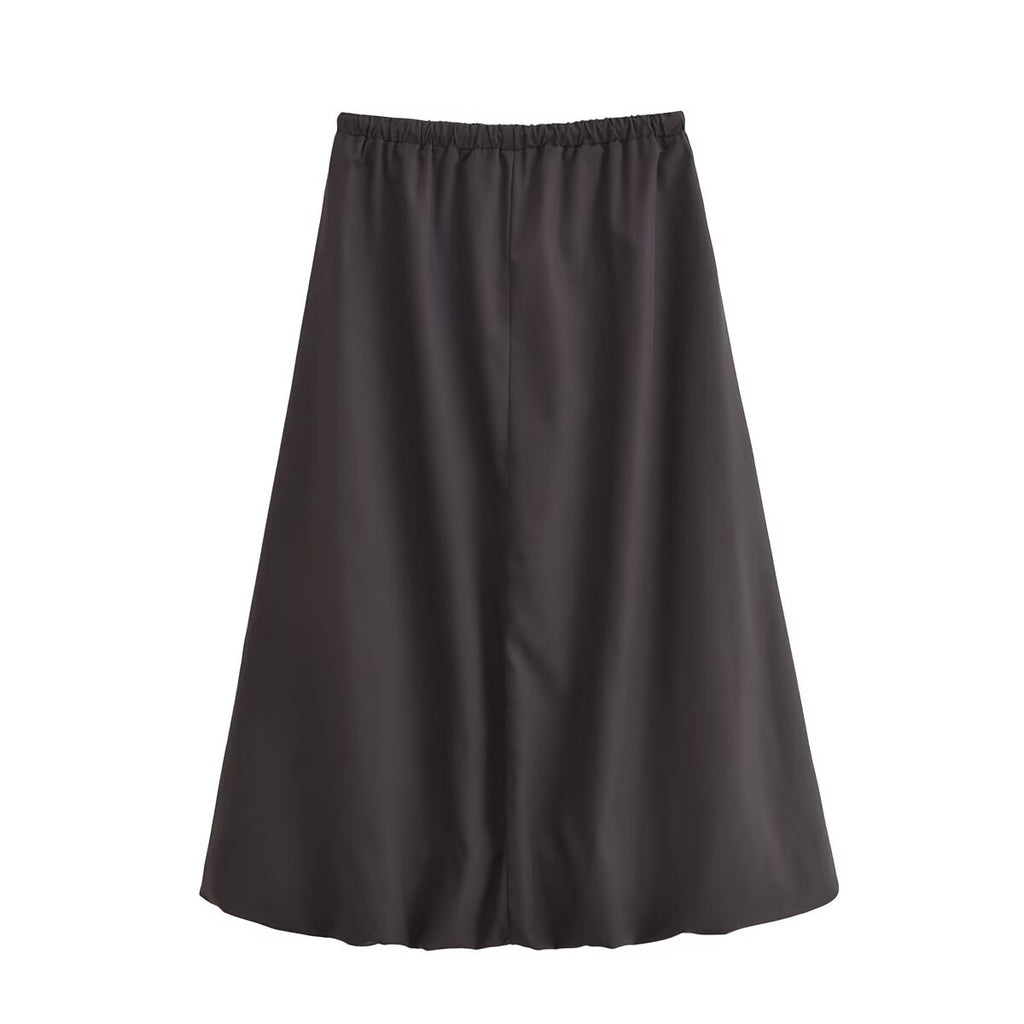 Women Clothing Autumn Balloon Elastic Waist Skirt