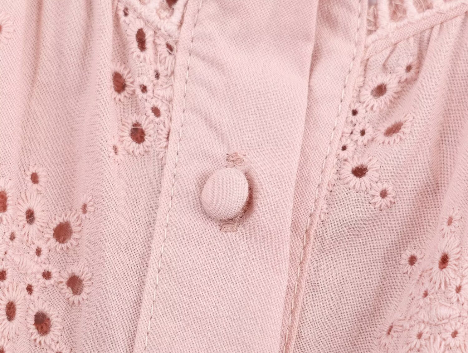 Women Clothing Casual Hollow Out Cutout Embroidered Shirt