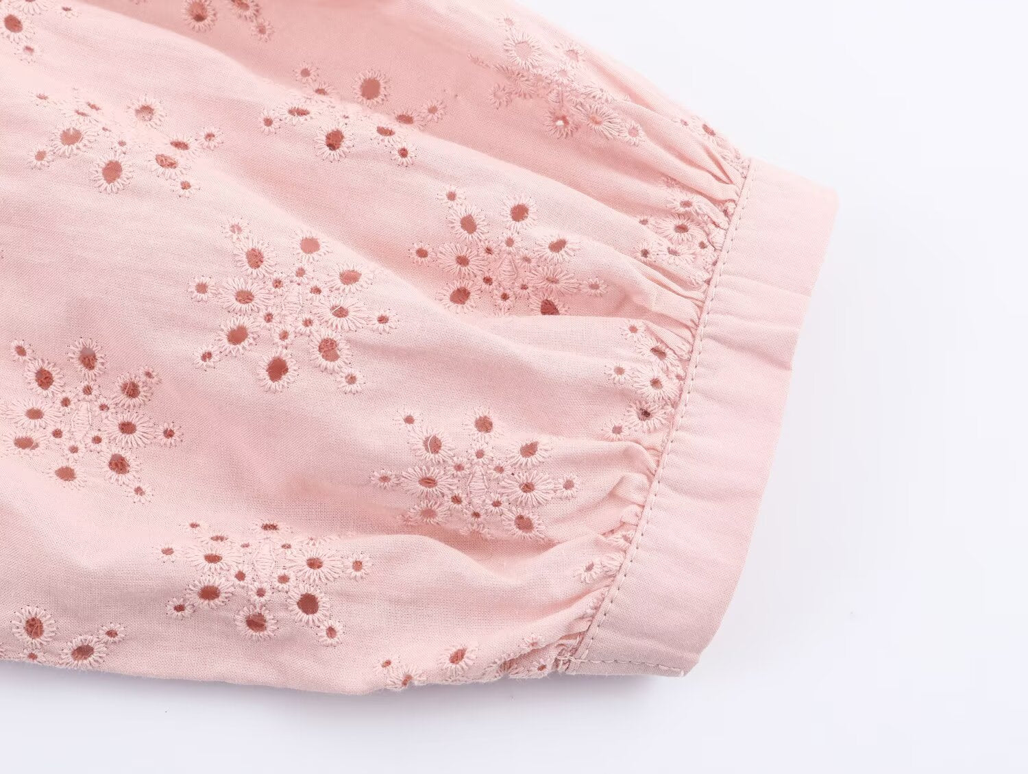 Women Clothing Casual Hollow Out Cutout Embroidered Shirt