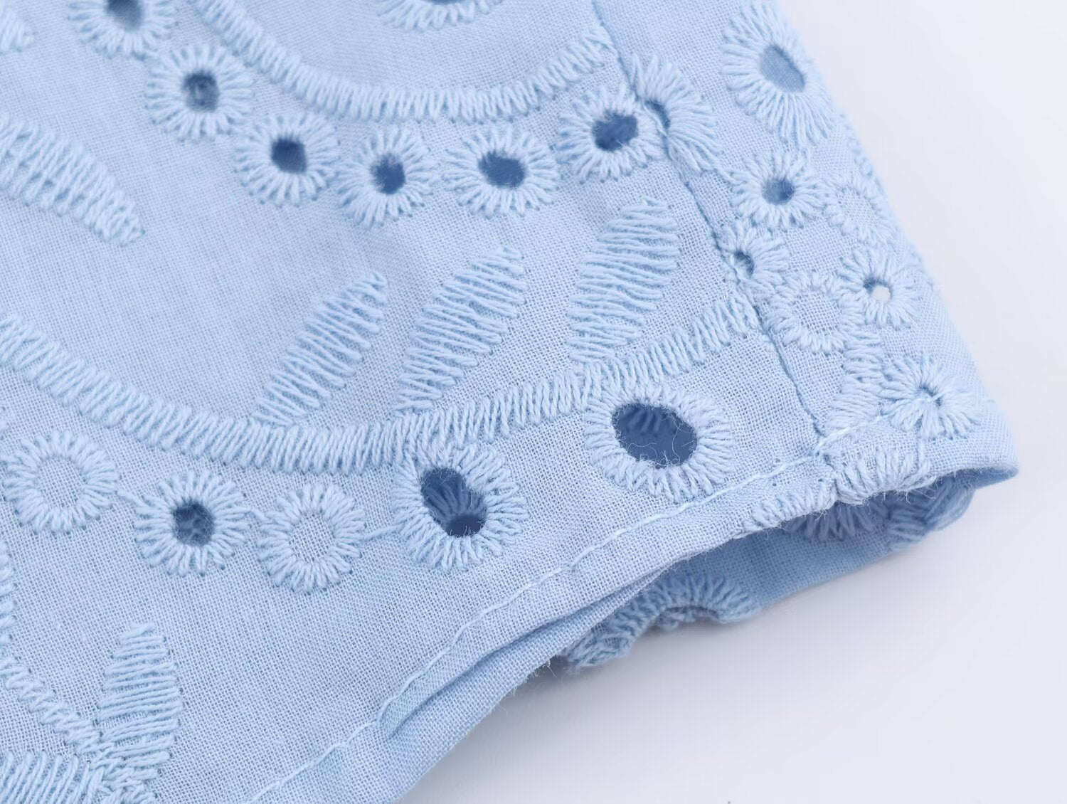 Women Clothing Autumn Hollowed out Embroidered Shirt