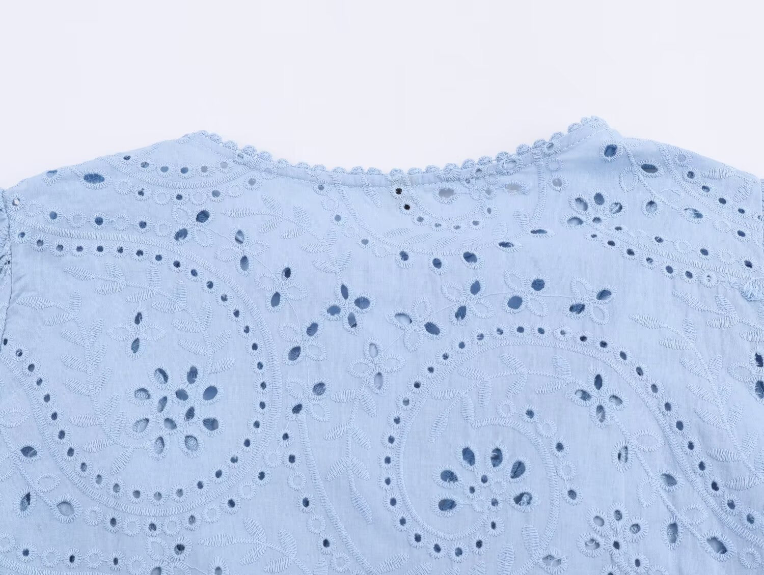 Women Clothing Autumn Hollowed out Embroidered Shirt