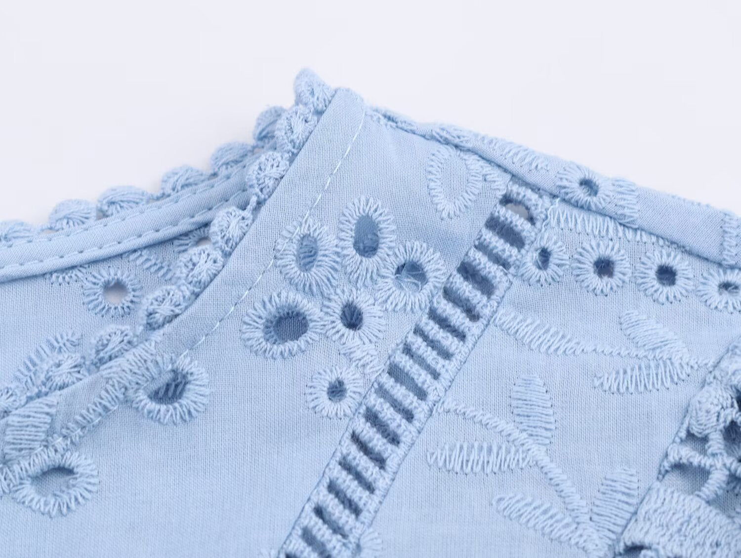 Women Clothing Autumn Hollowed out Embroidered Shirt