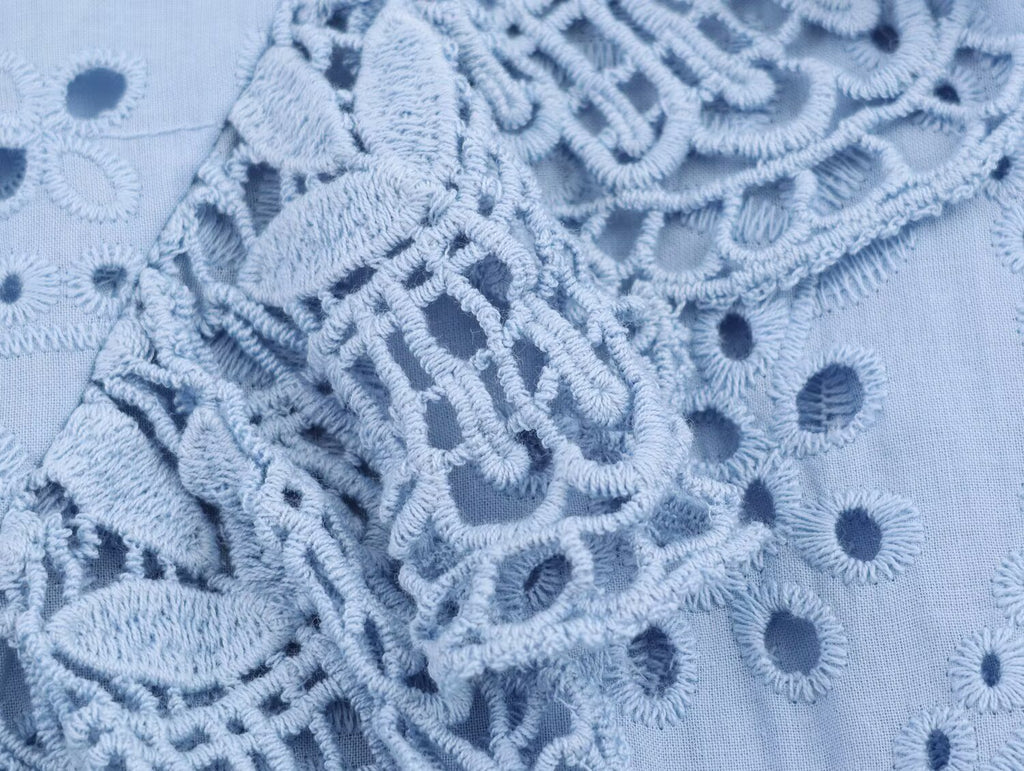 Women Clothing Autumn Hollowed out Embroidered Shirt