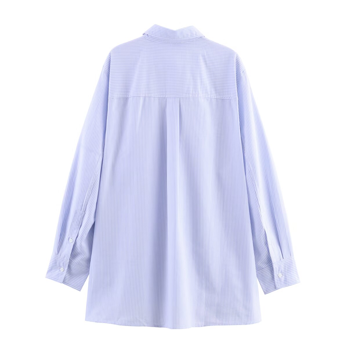 Women Clothing Fall Office All Matching Striped Single Breasted Shirt with Pockets