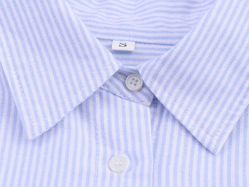 Women Clothing Fall Office All Matching Striped Single Breasted Shirt with Pockets