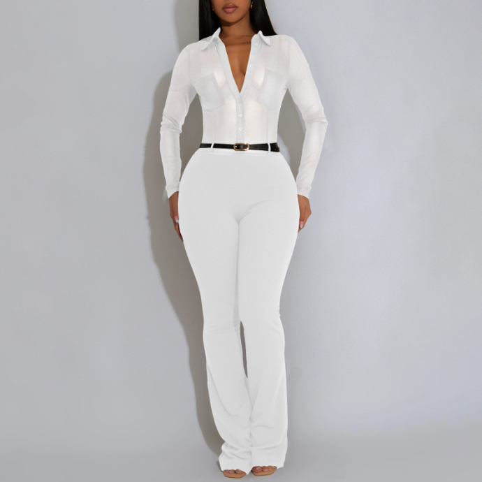 Supply Women Wear Sexy See through Long Sleeves Tight Jumpsuit Nightclub Pants