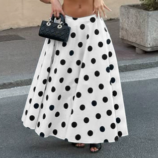 Women Wear Polka Dot Printed Dress Sexy Sexy Vacation A line Slimming Skirt