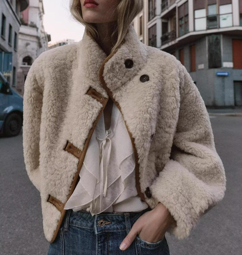 Autumn Winter Women Street Double Sided Both Sides Wear Jacket