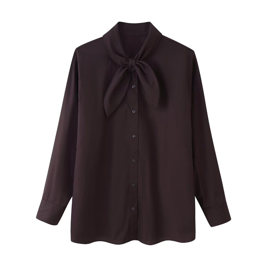 Women Scarf Poplin Shirt
