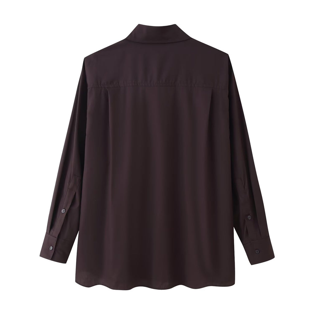 Women Scarf Poplin Shirt