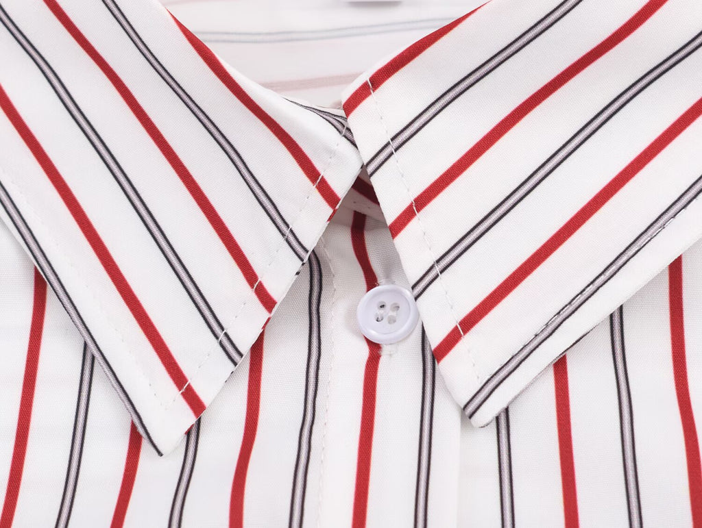 Women Striped Loose Design Elegant Poplin Shirt