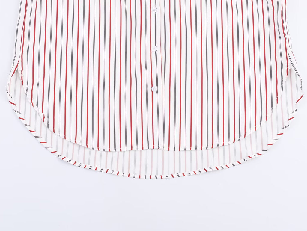 Women Striped Loose Design Elegant Poplin Shirt