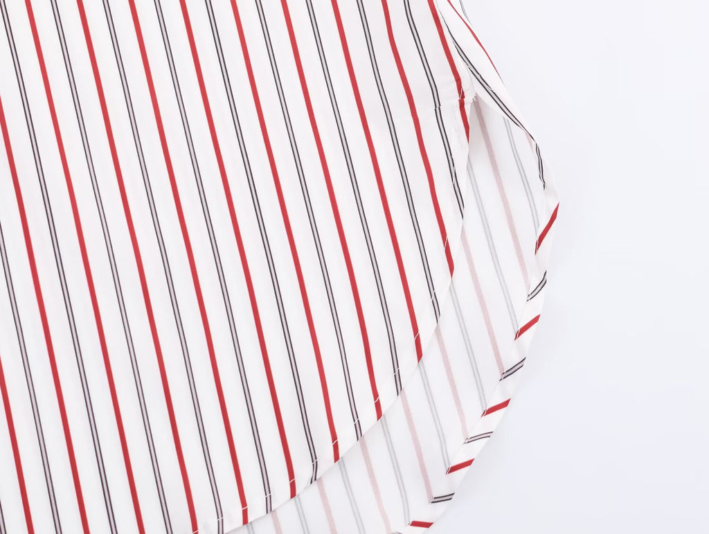 Women Striped Loose Design Elegant Poplin Shirt