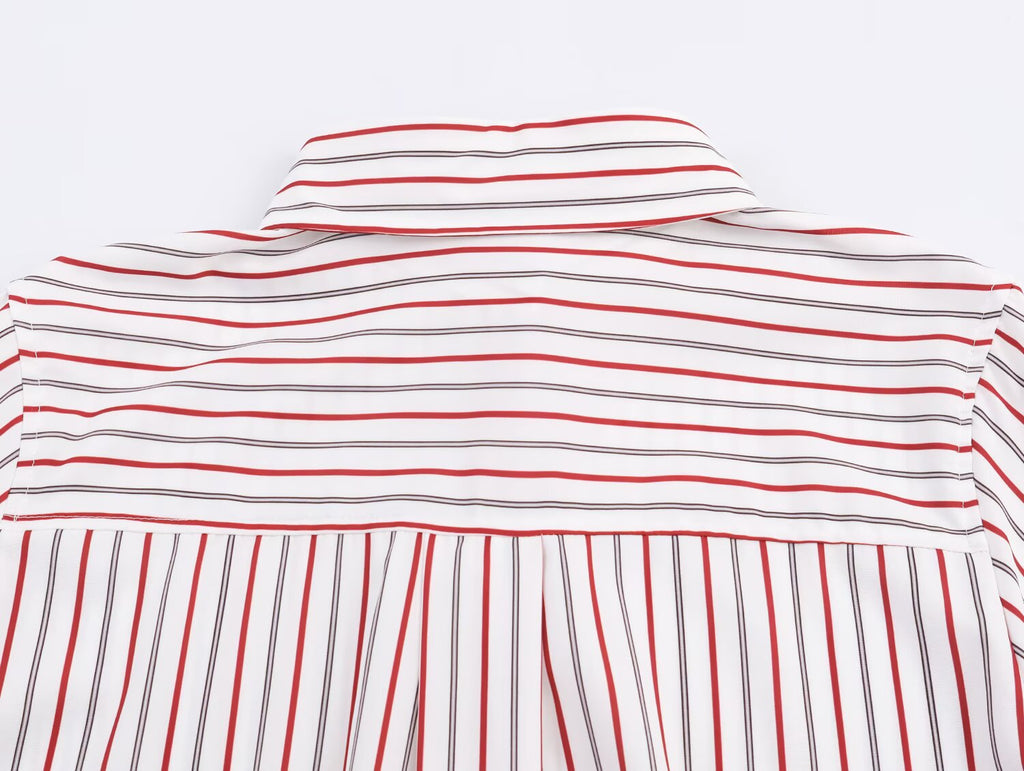 Women Striped Loose Design Elegant Poplin Shirt