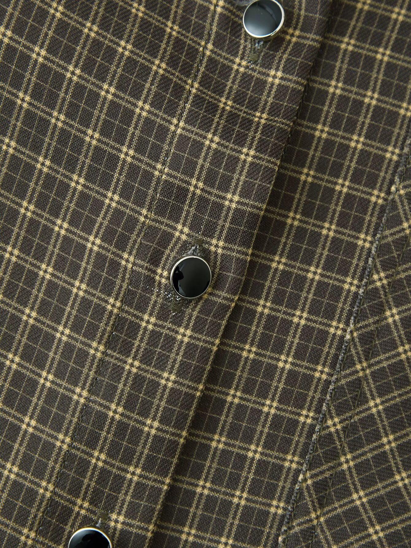 Autumn Lazy Wind Loose Padded Shoulder Long Sleeve Plaid Shirt