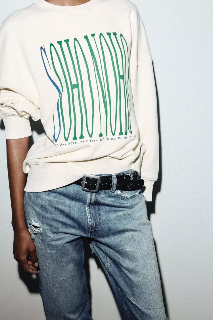 Pull imprimé à col rond pour femme, décontracté et ample, idéal pour l'automne