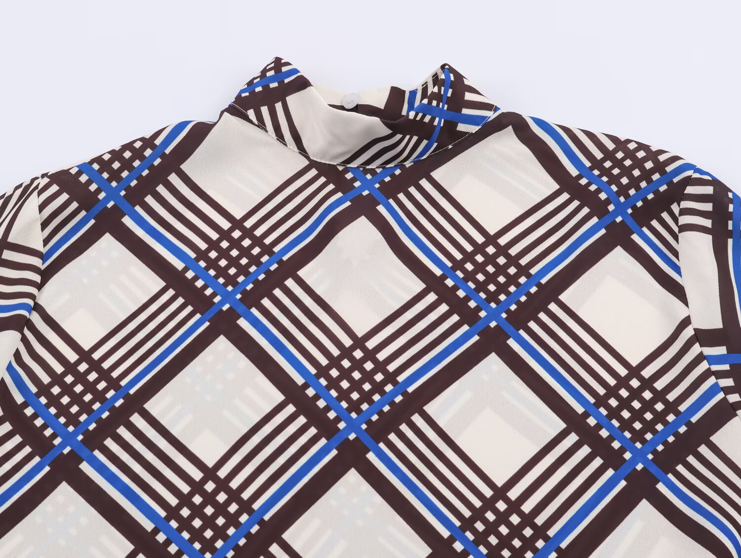 Vêtements d'automne pour femmes - Chemise à col roulé à carreaux tendance