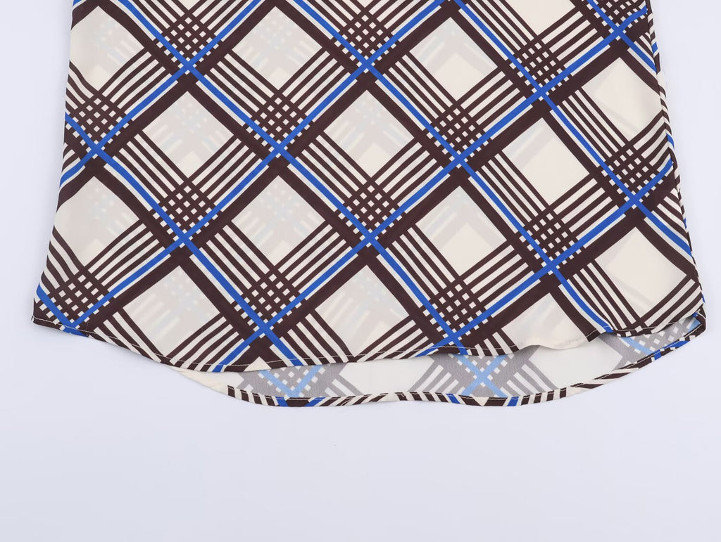 Vêtements d'automne pour femmes - Chemise à col roulé à carreaux tendance