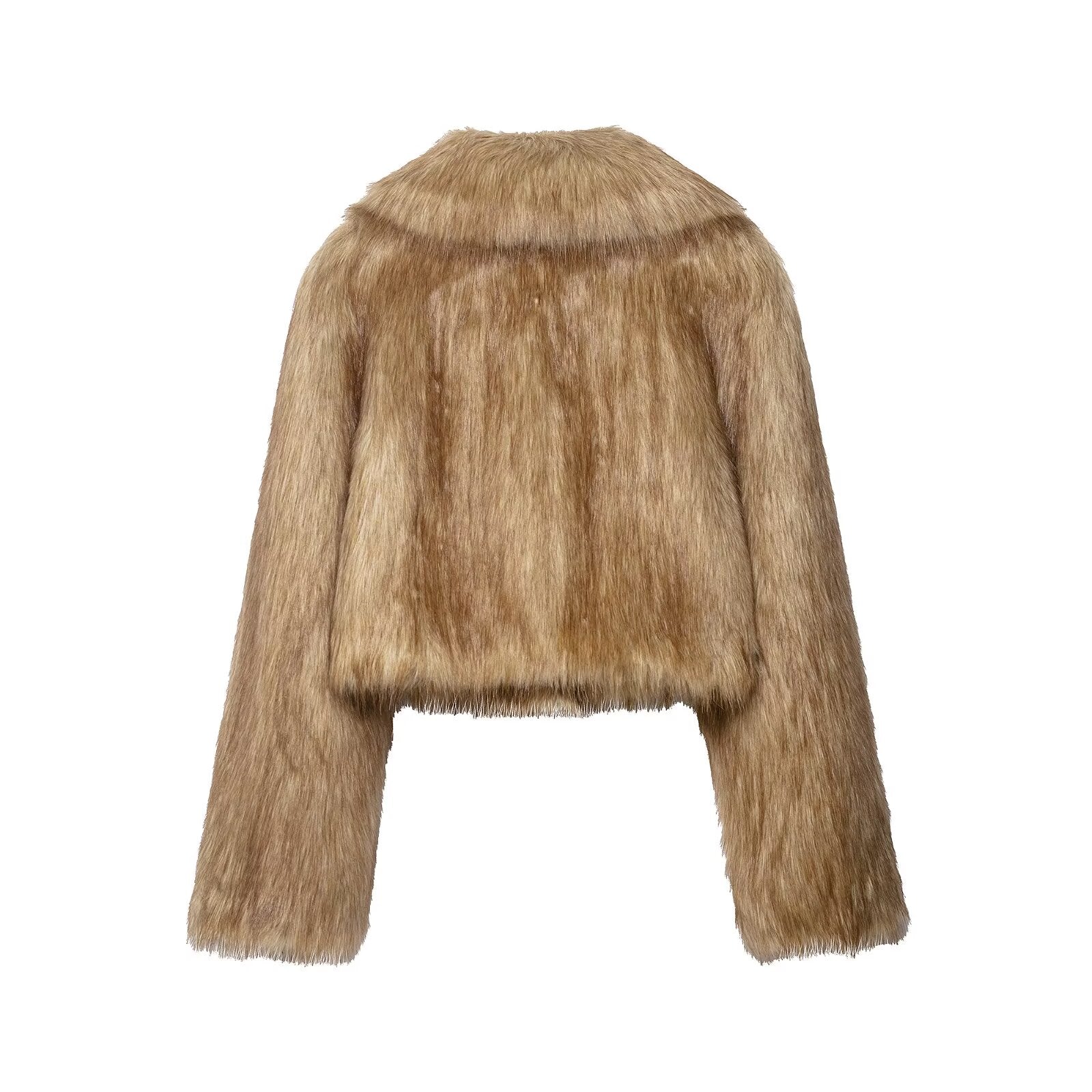 Women Clothing Autumn Elegant Elegant Elegant Artificial Fur Effect Short Coat