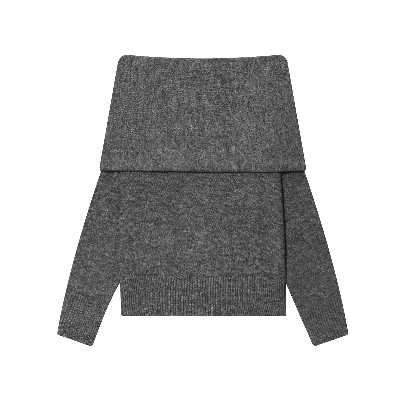 Autumn Dignified Sense Design off Shoulder Bow Tie Knitted Sweater Pullover Sweater