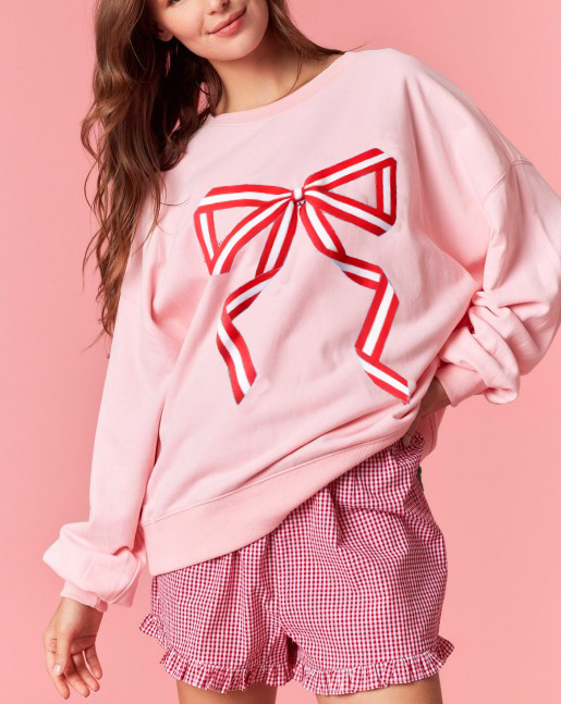 Winter Women Clothing Embroidered Bow Sweater Loose Casual Top Women