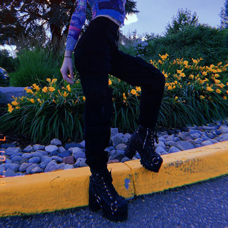 Slim Slimming High Waist Pocket Zipper Casual Ankle Banded Working Pants Women